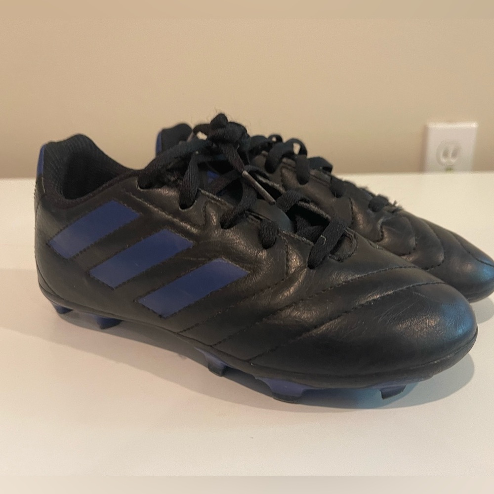 Adidas Black and Blue Athletic Cleats